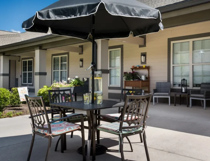 Liberty Place Senior Assisted Living Memory Care in West Chester, OH rear exterior patio