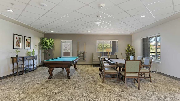 The Palms At La Quinta Gracious Retirement Living Hawthorn Senior Independent Living in La Quinta, California game media room