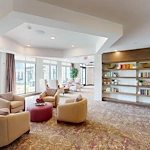 CopperWood at Prairie Trail senior living community offering assisted living and memory care in Ankeny, IA, cozy sitting space