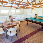 Avamere at Rio Rancho Senior Living in New Mexico gaming room with chess and billiards table