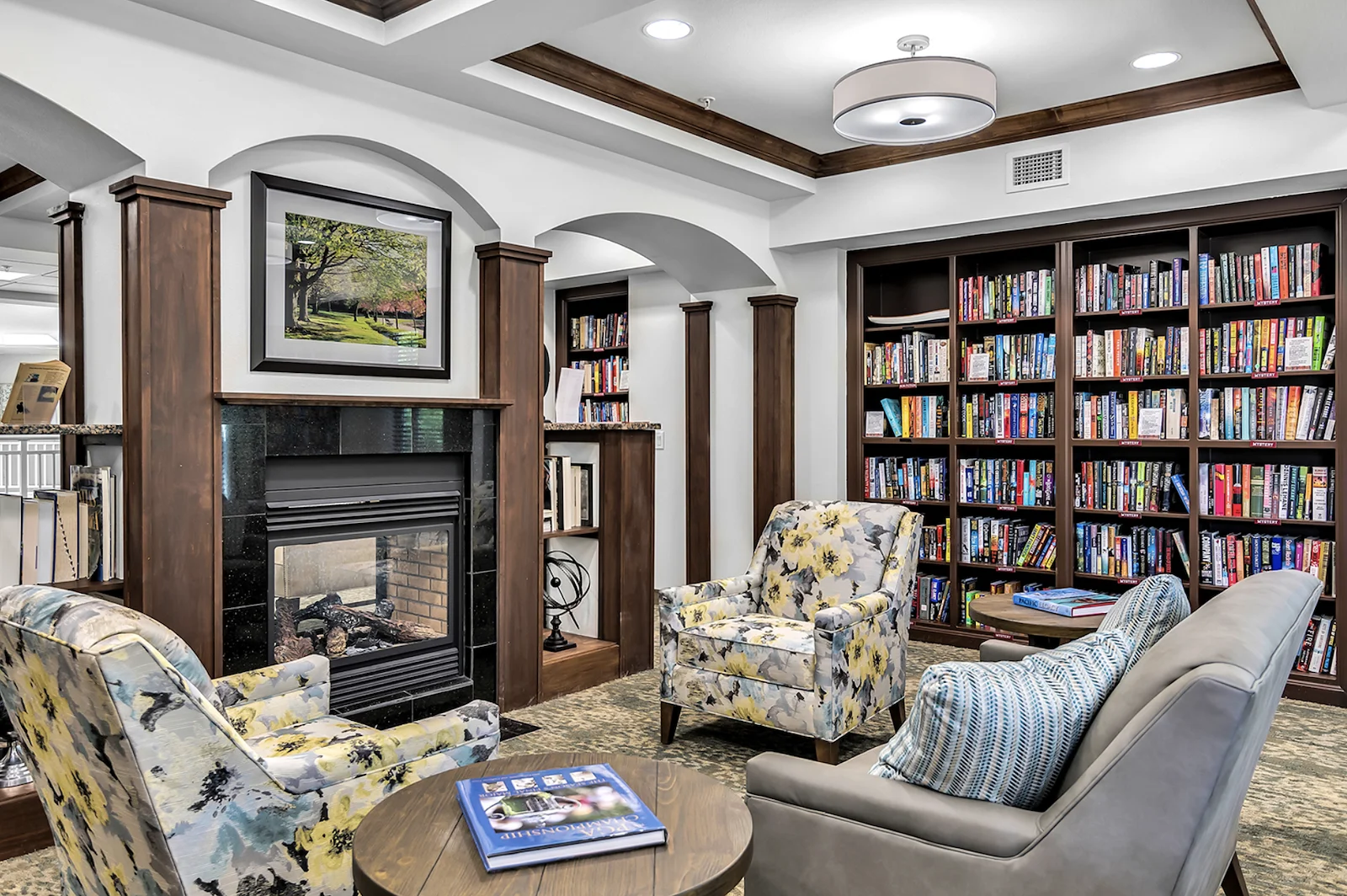 The Highlands Gracious Retirement Living Hawthorn Senior Independent Living in Westborough, Massachusetts fireplace