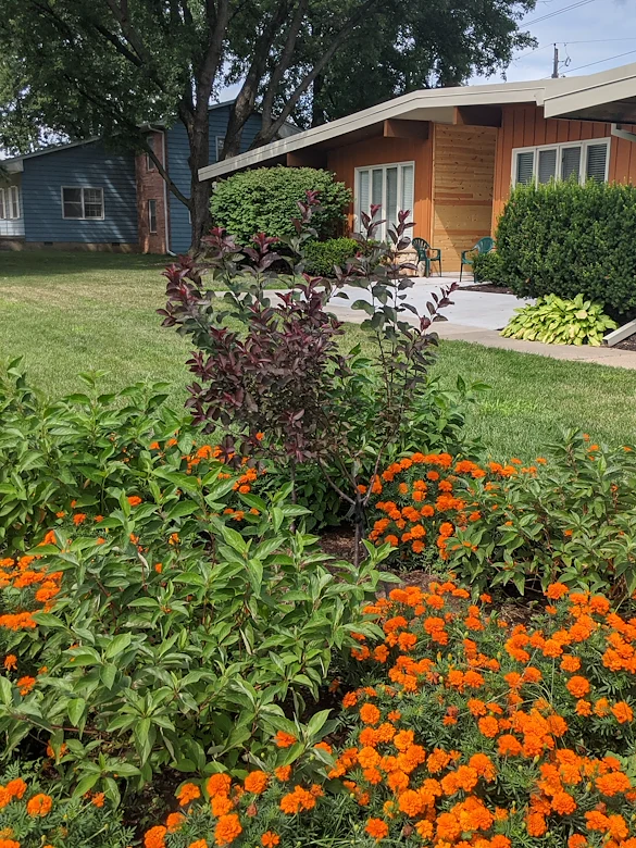Legato Living Residential Memory Care at Eastridge senior living community offering assisted living, memory care, adult day services, and respite care in Omaha, NE, exterior with nice landscaping