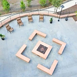 Stoneridge Gracious Retirement Living Hawthorn Senior Independent Living in Cary, North Carolina outdoor patio firepit