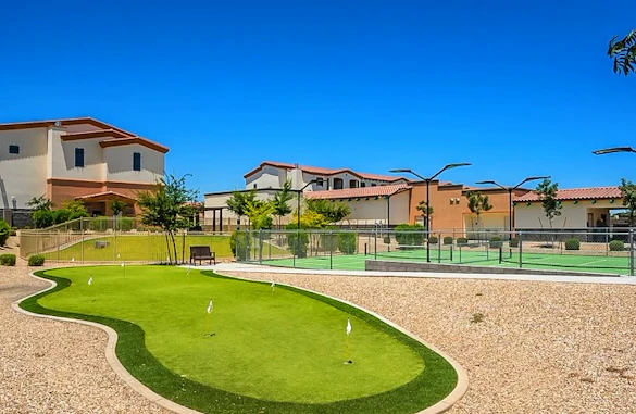 Putting green & two pickleball courts