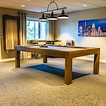 Fieldstone on Clear Creek Independent and Assisted Living resident activity - pool table