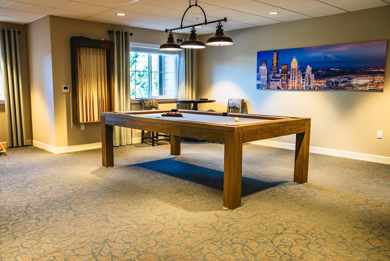 Fieldstone on Clear Creek Independent and Assisted Living resident activity - pool table