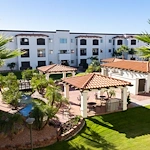 View of the courtyard at Fellowship Square Mesa