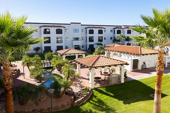 View of the courtyard at Fellowship Square Mesa