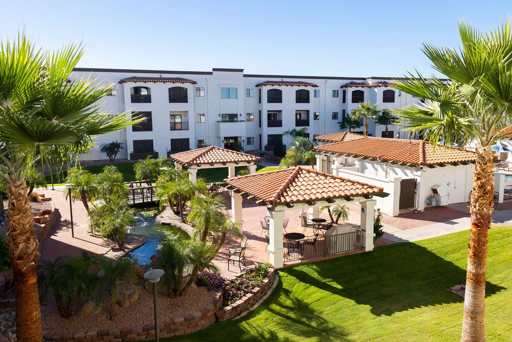 View of the courtyard at Fellowship Square Mesa