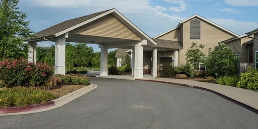 Clear Creek Senior Memory Care in Fayetteville, AR front exterior driveway entrance
