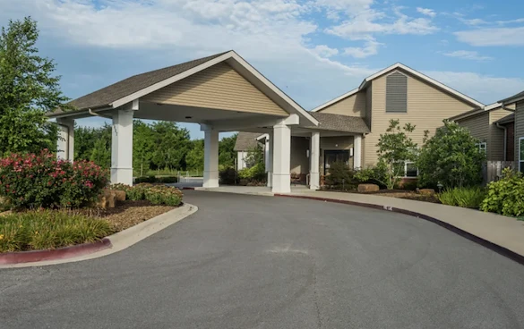Clear Creek Senior Memory Care in Fayetteville, AR front exterior driveway entrance