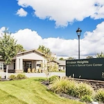 Windsor Heights Senior Living, assisted living and memory care in Beachwood, OH, community exterior with landscaping