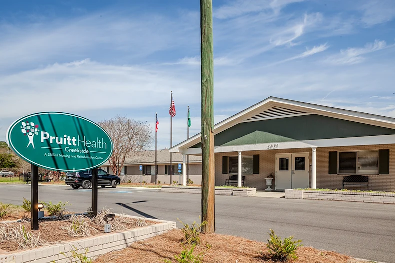 PruittHealth - Creekside Skilled Nursing & Rehabilitation Center Senior Care in  Augusta, Georgia front exterior welcome sign