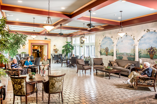 Renaissance Room and Main Entrance into Assisted Living Apartments 