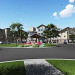 Watermere at Flower Mound senior living community offering active adult living and independent living in Flower Mound, TX, front exterior and parking lot