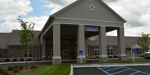Brownsburg Meadows Assisted Senior Living in IN front entrance exterior