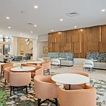 The Barclay at Charlottesville sitting area with tables