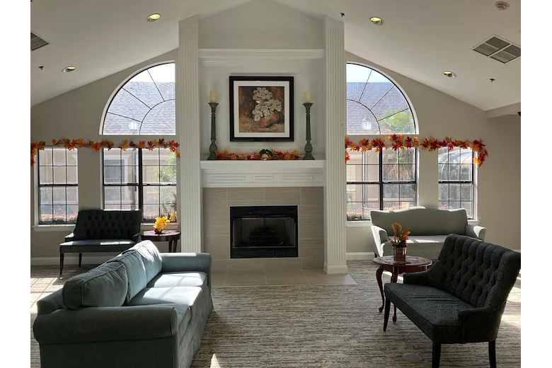 Colonial Oaks at Arlington, TX, visiting area by fireplace