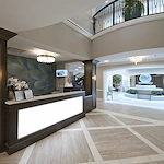 Allegro Harrington Park, senior living community in Harrington Park, NJ, offering independent living, assisted living, memory care, and respite care, reception desk
