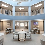 Independent living at Laurel Grove by Barclay House in Lawrenceville, GA, lobby and common sitting area