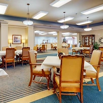 Dining area of Gaines Park Senior Living