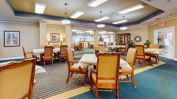 Dining area of Gaines Park Senior Living