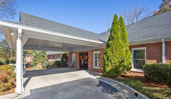 Assisted living, memory care, and respite care at Bethel Gardens in Powder Springs, GA, front exterior and entrance