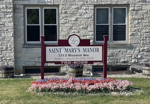 St Mary’s Manor Assisted Living in South Milwaukee, Wisconsin front entrance sign
