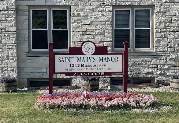 St Mary’s Manor Assisted Living in South Milwaukee, Wisconsin front entrance sign