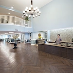 Allegro Tallahassee senior living offering independent living, assisted living, and respite care in Tallahassee, FL, lobby with reception desk