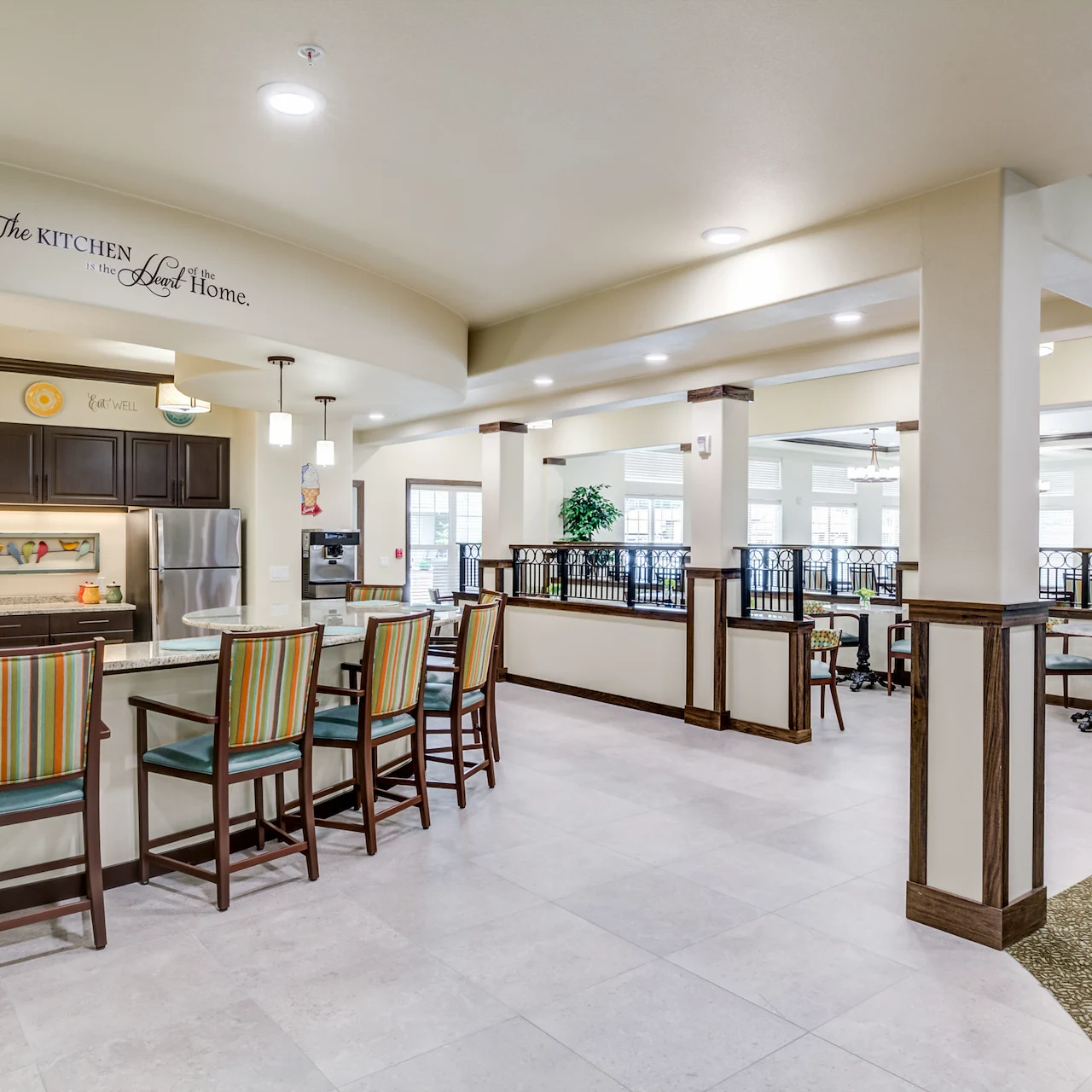 The Carriage House Gracious Retirement Living Hawthorn Senior Independent Living in Oxford, Florida dining room