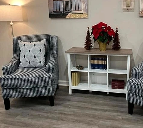 Dream Catcher Senior Living, assisted living community in Jackson, GA, entryway with seating