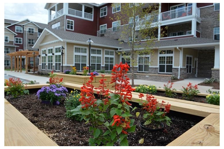 Ashwood Meadows Independent Living Hawthorn Senior Living in Johns Creek, Georgia outdoor flower garden landscaping