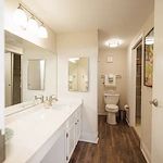 Addolorata Villa, continuing care retirement community offering independent living, assisted living, and memory care in Wheeling, IL, apartment bathroom with walk-in shower