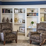 Legato Living Residential Memory Care at Legacy senior living community offering assisted living, memory care, adult day services, and respite care in Omaha, NE, cozy sitting area
