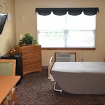 Independent living and assisted living at Beech Grove Meadows Assisted Living in Beech Grove, IN, bedroom