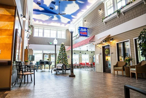 Fieldstone Memory Care of Puyallup town square lobby