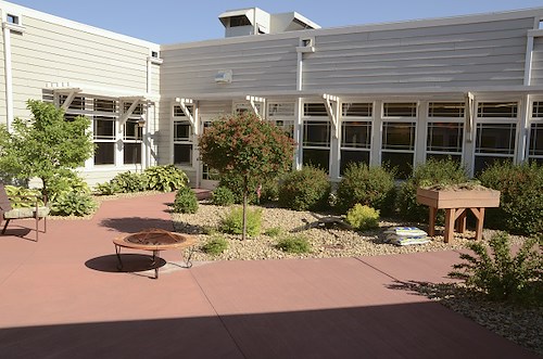 Two courtyards await residents right outside their doors.