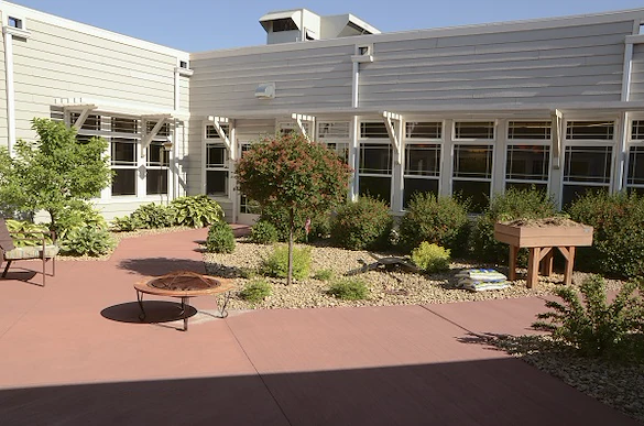 Two courtyards await residents right outside their doors.