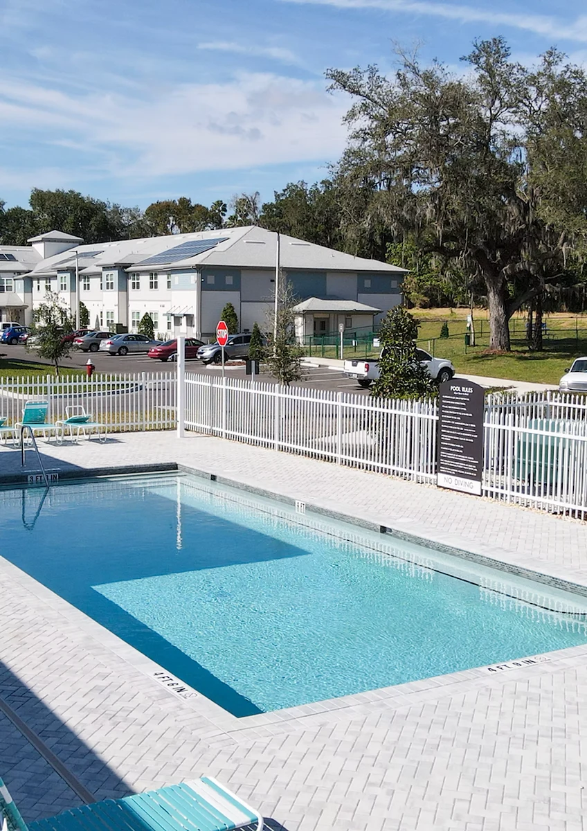 Banyan Reserve Seniors, senior living community offering active adult living and independent living in Lakeland, FL, outdoor pool