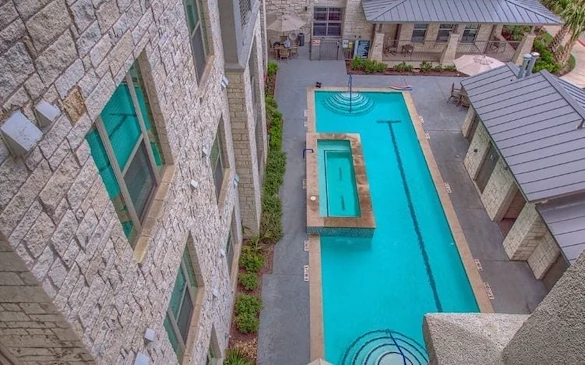 Verena at Leander Senior Living's outdoor swimming pool