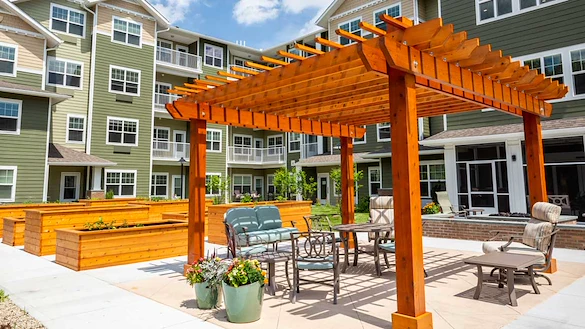 Camellia Gardens Gracious Retirement Living Hawthorn Senior Independent Living in Maynard, Massachusetts rear exterior gazebo