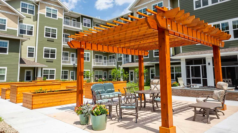 Camellia Gardens Gracious Retirement Living Hawthorn Senior Independent Living in Maynard, Massachusetts rear exterior gazebo