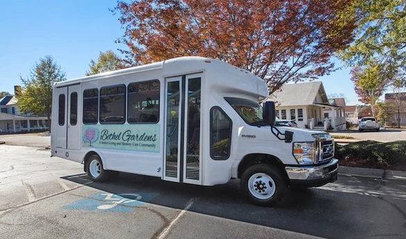 Assisted living, memory care, and respite care at Bethel Gardens in Powder Springs, GA, community van