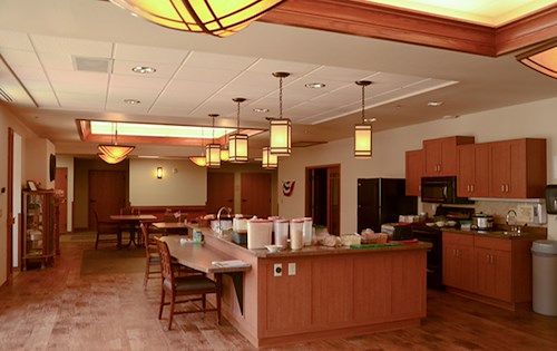 Spacious, wide open kitchens and eating areas.