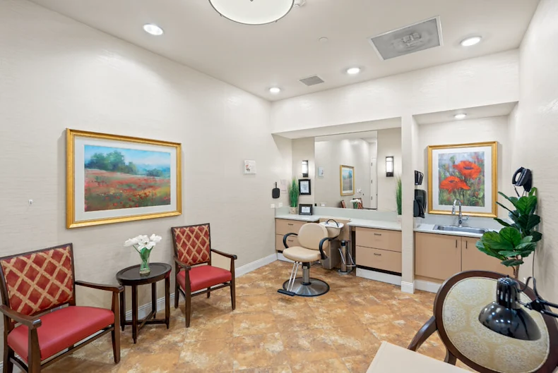 The Monarch at Round Rock Assisted Senior Living in TX beauty hair salon