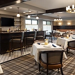 Dining/bar area at the Waters of Oak Creek 