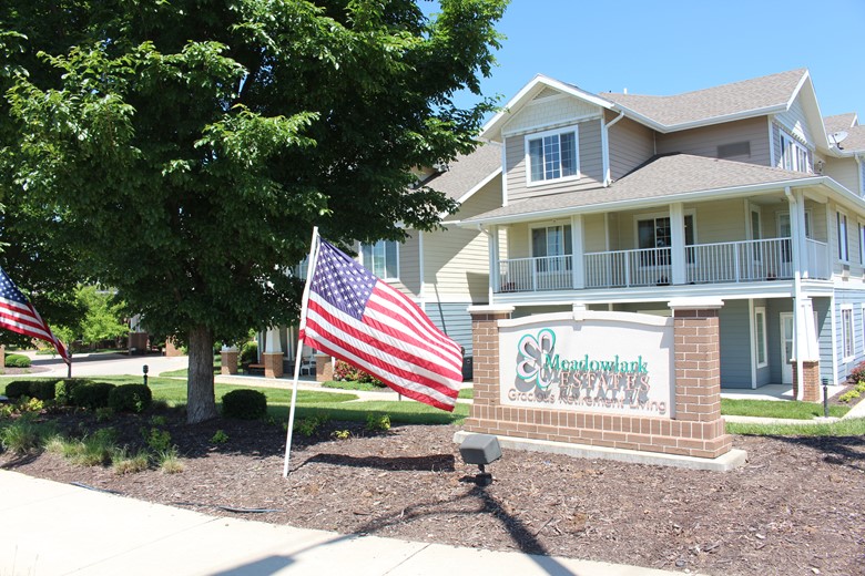 Meadowlark Estates Gracious Retirement Living Hawthorn Senior Independent Living in Lawrence, Kansas front exterior