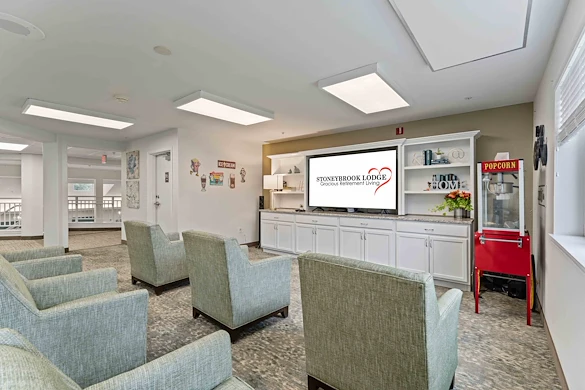 Stoneybrook Lodge Gracious Retirement Living Hawthorn Senior Independent Living in Corvallis, Oregon media room