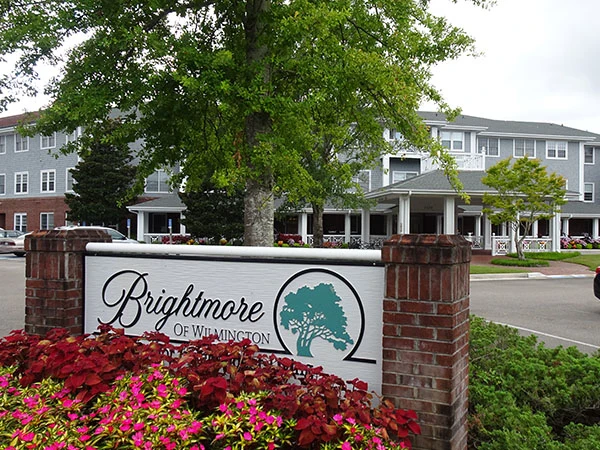 Independent living at Brightmore of Wilmington in Wilmington, NC, community sign